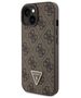 Guess case for iPhone 15 6.1&quot; GUHCP15SP4TDPW brown hardcase Leather 4G Triangle Strass 3666339146382