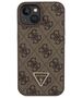 Guess case for iPhone 15 6.1&quot; GUHCP15SP4TDPW brown hardcase Leather 4G Triangle Strass 3666339146382