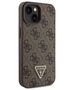 Guess case for iPhone 15 6.1&quot; GUHCP15SP4TDPW brown hardcase Leather 4G Triangle Strass 3666339146382