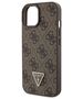 Guess case for iPhone 15 6.1&quot; GUHCP15SP4TDPW brown hardcase Leather 4G Triangle Strass 3666339146382