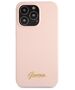 Guess case for iPhone 13 Pro Max 6,7&quot; GUHCP13XLSLMGLP pink hard case Liquid Silicone Script Gold Metal Logo 3666339033385