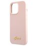 Guess case for iPhone 13 Pro Max 6,7&quot; GUHCP13XLSLMGLP pink hard case Liquid Silicone Script Gold Metal Logo 3666339033385