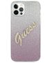 Guess case for iPhone 12 / 12 Pro 6,1&quot; GUHCP12MPCUGLSPI pink hard case Glitter Gradient Script 3700740494776