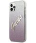 Guess case for iPhone 12 / 12 Pro 6,1&quot; GUHCP12MPCUGLSPI pink hard case Glitter Gradient Script 3700740494776