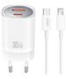 XO wall charger CE21 PD 33W 1x USB-C 1x USB white + cable USB-C - Lightning 6920680853908