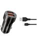 XO car charger CC48 2x USB 2,4A black + Lightning cable 6920680832255