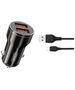 XO car charger CC48 2x USB 2,4A black + microUSB cable 6920680832279