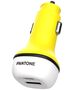 PANTONE car charger 38W PD QC 1x USB 1x USB-C PT-PDDC05 Yellow 102C 4713213360408