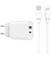 WIWU wall charger Wi-U002 PD + QC 20W 1x USB 1x USB-C white + cable USB-C - Lightning 6976195090154