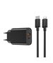 WIWU wall charger Wi-U002 PD + QC 20W 1x USB 1x USB-C black + cable USB-C - Lightning 6976195090178