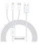 Charging cable Baseus Superior, 3in1, Micro USB, Lightning, Type-C, 1.0m, White - 40438 έως 12 άτοκες Δόσεις