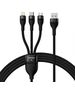 Charging cable Baseus Flash, 3in1, Micro USB, Lightning, Type-C, 66W, 1.2m, Black - 40492 έως 12 άτοκες Δόσεις