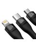 Charging cable Baseus Flash, 3in1, Micro USB, Lightning, Type-C, 66W, 1.2m, Black - 40492 έως 12 άτοκες Δόσεις