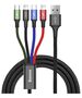 Charging cable Baseus Fast, 4in1, Micro USB, 2xLightning, Type-C, 1.2m, Black - 40493 έως 12 άτοκες Δόσεις