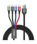 Charging cable Baseus Fast, 4in1, Micro USB, Lightning, 2xType-C, 1.2m, Black - 40494 έως 12 άτοκες Δόσεις