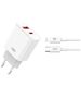 XO wall charger CE12 PD QC3.0 20W 1x USB 1x USB-C white + USB-C - Lightning cable 6920680844388