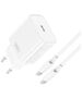 XO wall charger CE15 PD 20W 1x USB-C white + USB-C - USB-C cable 6920680846252