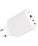 XO wall charger CE04 PD 65W 2x USB-C 1x USB white 6920680825189