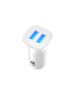 XO car charger TZ10 2x USB 2,4A white + USB-C cable 6920680875955