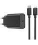 WIWU wall charger Wi-U001 PD 20W 1x USB-C black + cable USB-C - Lightning 6976195090079