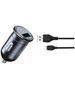 XO car charger CC46 QC 3.0 18W 1x USB gray + USB-C cable 6920680828456