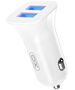 XO car charger TZ10 2x USB 2,4A white + Lightning cable 6920680875931