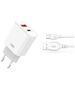 XO wall charger CE12 PD QC3.0 20W 1x USB 1x USB-C white + USB - microUSB cable 6920680844401