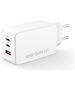 XO wall charger CE13 PD QC 3.0 65W 1x USB 2x USB-C white + USB-C - USB-C cable 6920680844289