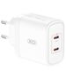 XO wall charger CE08 PD 50W 2x USB-C white 6920680845804