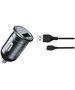 XO car charger CC46 QC 3.0 18W 1x USB gray + Lightning cable 6920680828432