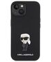 Karl Lagerfeld case for iPhone 15 Plus 6,7&quot; KLHCP15MSMHKNPK black HC SILICONE IKONIK METAL PIN 3666339166007