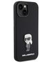 Karl Lagerfeld case for iPhone 15 Plus 6,7&quot; KLHCP15MSMHKNPK black HC SILICONE IKONIK METAL PIN 3666339166007