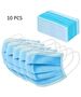 Protective mask. Antivirus face mask with elastic band, blue Certificate CE - 10 pcs 08060976