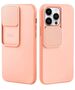 Case IPHONE 14 PRO Silicone with Camera Cover Nexeri Silicone Lens peach 5904161129035