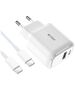 Wall Charger 20W USB QC3.0 + USB-C PD + Cable USB-C - USB-C Tech-Protect C20W white 9490713930373