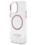 Original Case IPHONE 12 / 12 PRO Guess Hard Case Metal Outline Magsafe (GUHMP12MHTRMP) pink 3666339169961