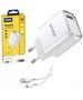 Wall Charger 2.1A USB + Cable USB - USB-C Jellico A50 white 6974929200954