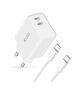 Wall Charger 2x USB-C PD 35W + Cable USB-C - USB-C white 9319456605570