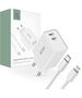 Wall Charger 2x USB-C PD 35W + Cable USB-C - Lightning white 9319456605587