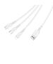 Cable 3w1 1m USB - Micro USB + Lightning + USB-C Denmen D05E white 6973224871012