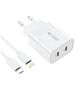 Wall Charger PD 20W 2x USB-C + Cable USB-C - Lightning Tech-Protect C20W white 9319456607307