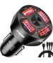 Car Charger QC3.0 4x USB + Cable USB - micro USB + Lightning + USB-C XTROBB 19907 black 5904161146087