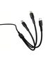 Cable 3w1 1m USB - Micro USB + Lightning + USB-C Denmen D05E black 6973224871029