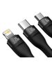 Baseus Cable Flash Series II 3 in 1 - Type C to Type C, Lightning, Micro USB - 100W 1,5 metres (CASS030201) black 6932172608774