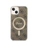 Guess set case + charger for iPhone 14 Plus 6,7&quot; GUBPP14MH4EACSW brown hard case 4G Print MagSafe 3666339102906