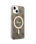 Guess set case + charger for iPhone 14 Plus 6,7&quot; GUBPP14MH4EACSW brown hard case 4G Print MagSafe 3666339102906