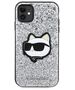 Karl Lagerfeld case for iPhone 11 / XR KLHCN61G2CPS silver hardcase Glitter Choupette Patch 3666339170035