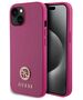 Guess case for iPhone 15 6,1&quot; GUHCP15SPS4DGPP pink HC PU 4G Metal Logo Strass 3666339150860