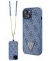 Guess case for iPhone 15 6.1&quot; GUHCP15SP4TDSCPB blue hardcase Crossbody 4G Metal Logo 3666339147082