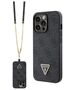 Guess case for iPhone 13 Pro Max 6,7&quot; GUHCP13LP4TDSCPK black HC PU Leather Metal Logo Strass Crossbody 3666339146757